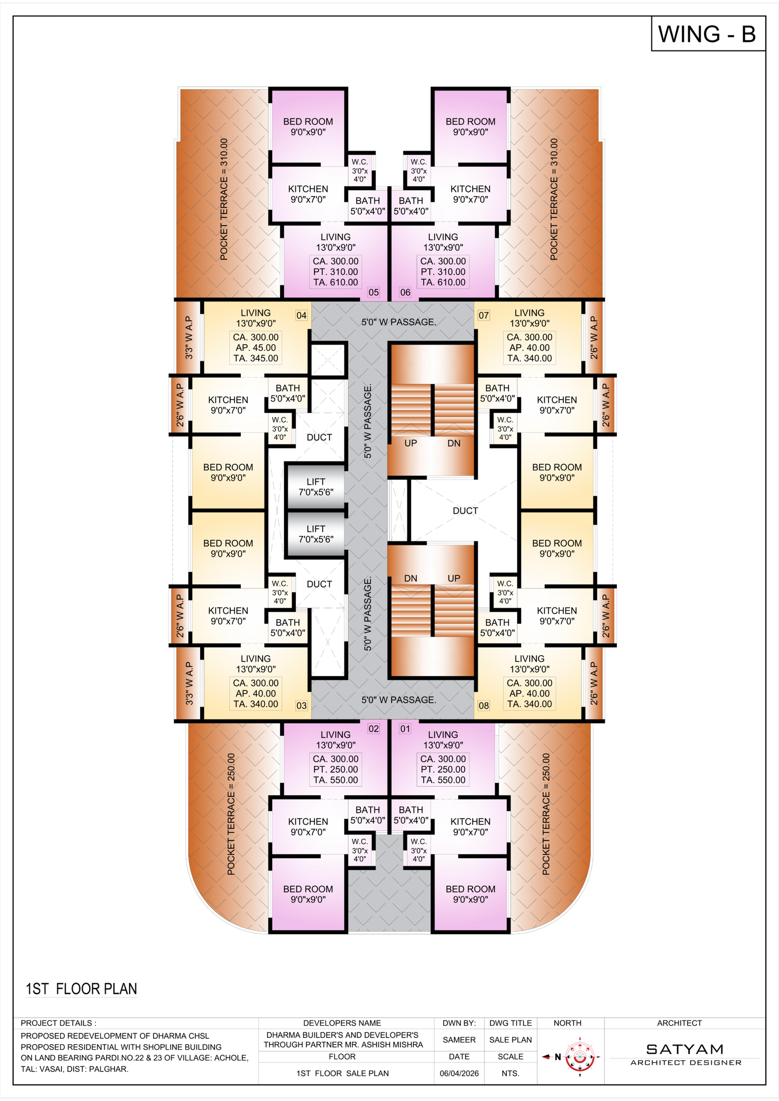 Dharma Residency Wing B 1st Floor Plan